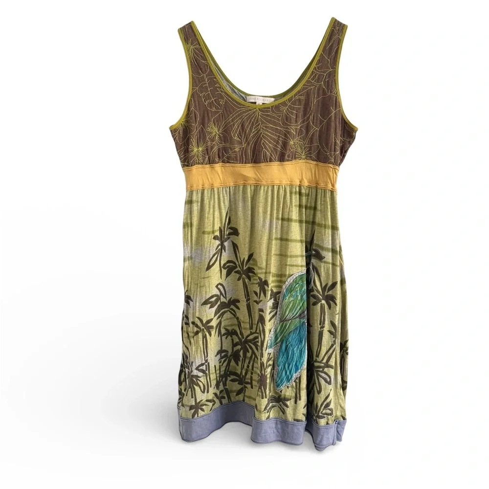 TORI RICHARD EMBROIDERED BIRD APPLIQUÉ DRESS SZ M - Picture 5 of 6